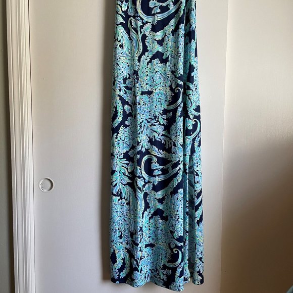 NWOT Lilly Pulitzer Merrill Maxi Tank Dress In High Tide Navy Scuba Doo XXS - Picture 9 of 15
